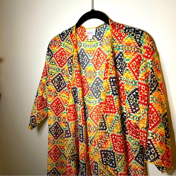 LULAROE Sheer Aztec Colorful Kimono Size Small - Picture 1 of 9